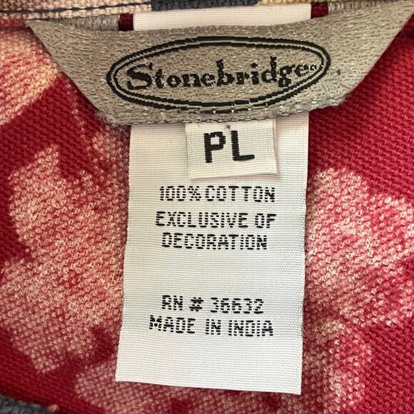Stonebridge Red Blue Tan Floral Jean Jacket LGp Cottagecore Grannycore Romantic - Picture 9 of 10